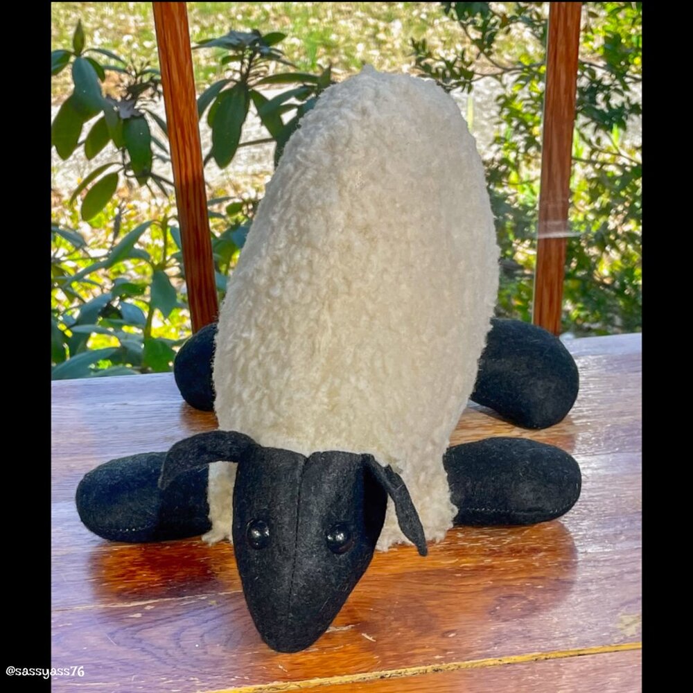▪️VTG▪️POSSUM TROT▪️1970's RARE Faux Sherpa & Felt Plush Stuffed Animal Sheep - Picture 2 of 9